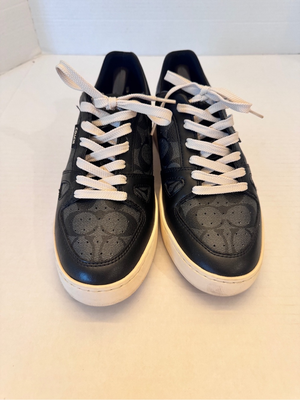 Coach Clip Court Sneaker Signature Black Monogram Print Men's Size 9D C8965 - Picture 3 of 15